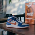 Air Jordan 1 mi-montante blanc phantom bleu et orange (7)