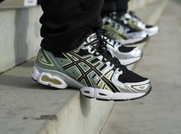 Asics Gel Nimbus 9 noire argent et vert olive (4)