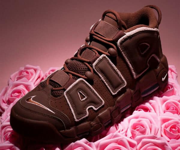 Nike Air More Uptempo marron et rose (2)