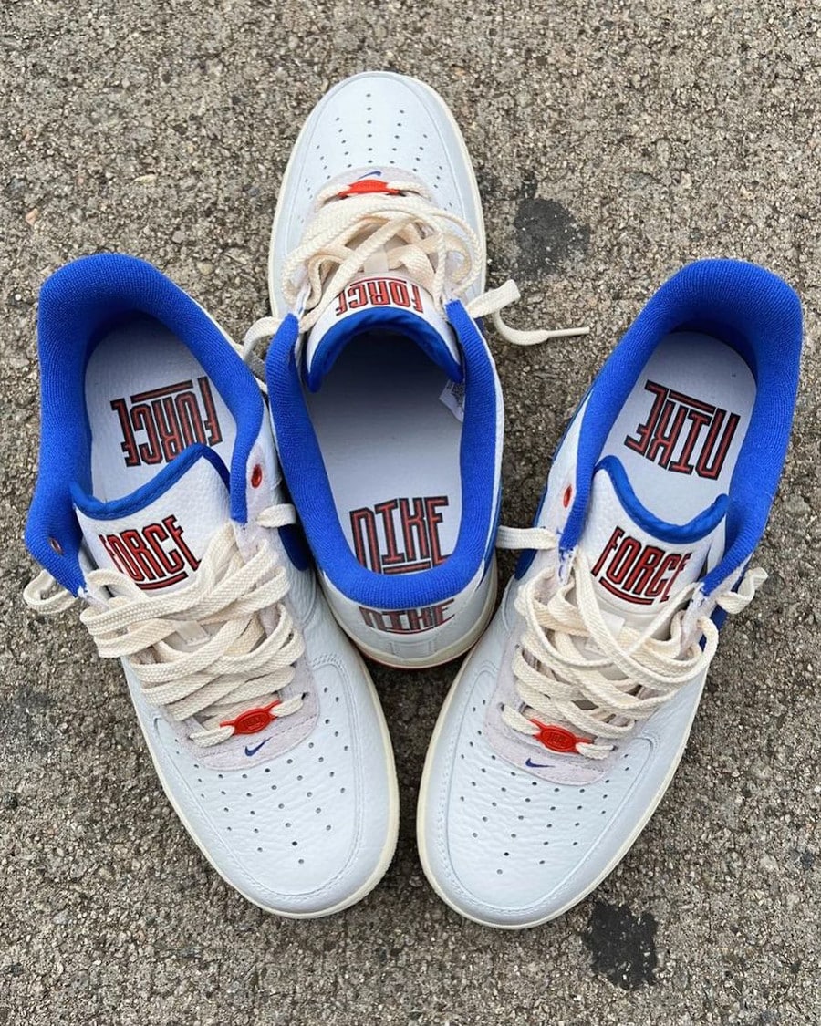 Nike Air Force 1 Command Force blanche bleue et rouge (4)