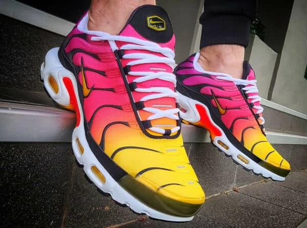 Nike Air Max Plus OG TN1 Rainbow 2023 Gold and Raspberry Red DX0755-600 couv