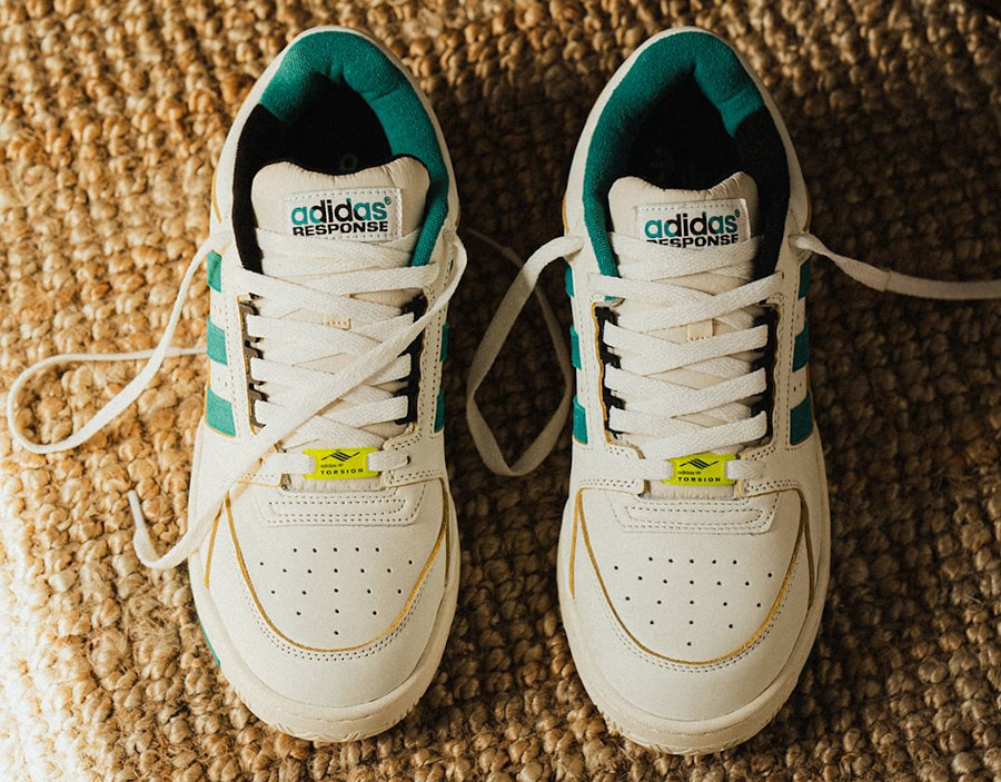 Adidas Torsion Tennis Low blanc creme et verte 6