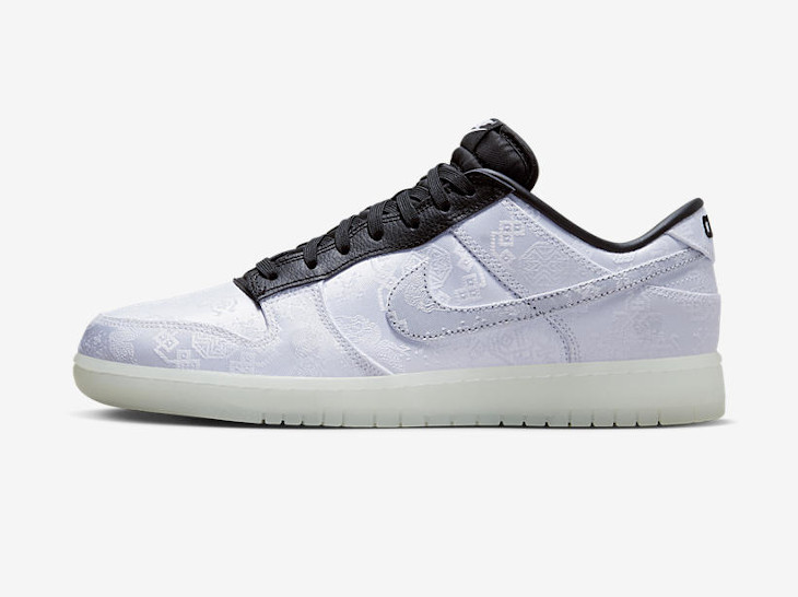 Clot x Fragment x Nike Dunk Low White and Black