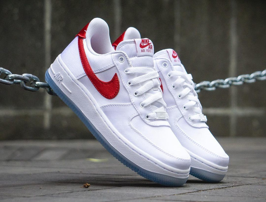 Nike Air Force 1 Low Satin White University Red