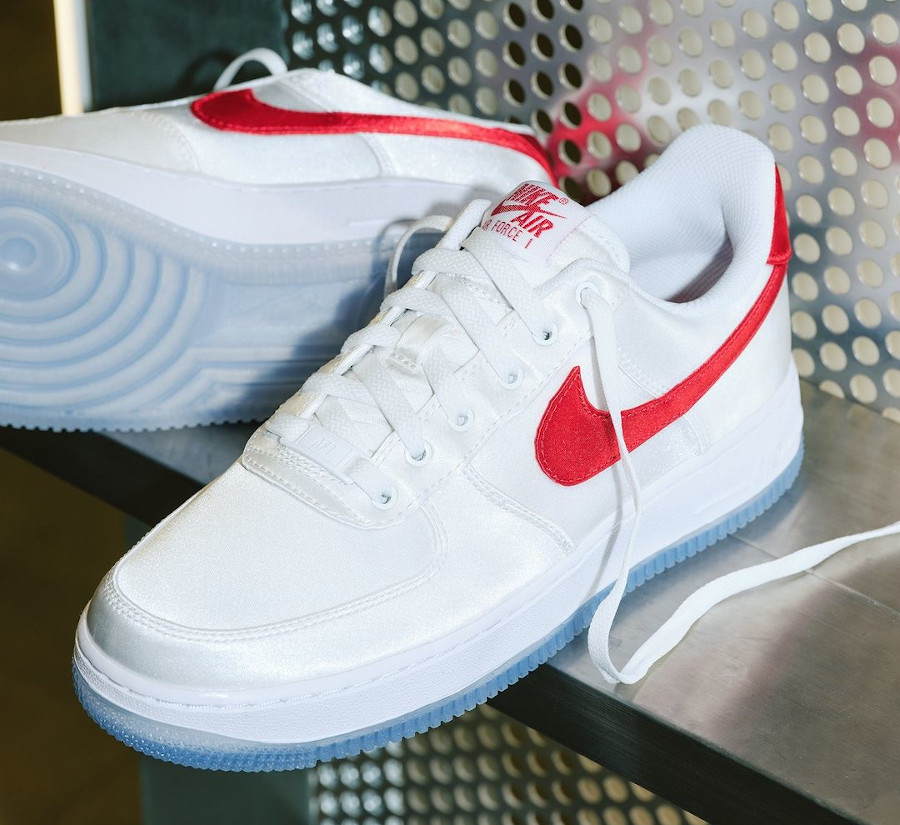 Nike Air Force 1 Low Satin White/Red DX6541-100