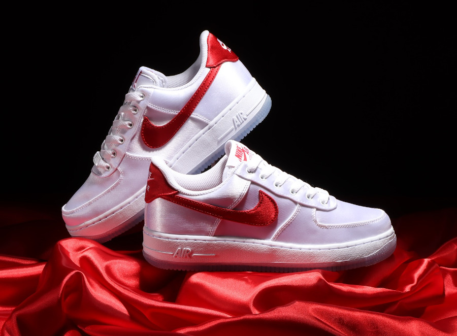 Nike AF1 Low Satin White Red Blanc Brillant DX6541 100