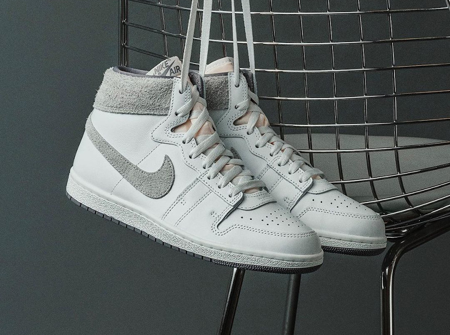 Nike Air Ship Jordan 1 blanche et grise (2)