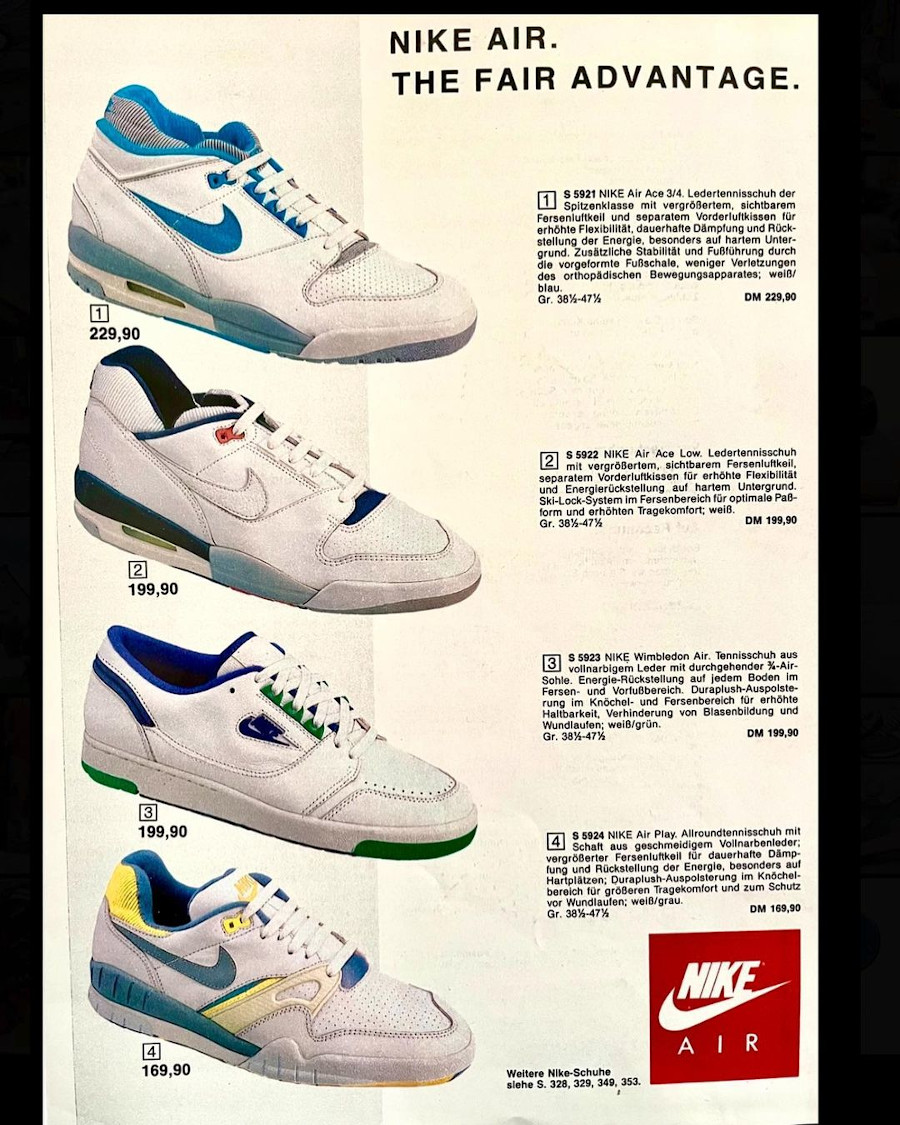 Nike Air Ace catalogue année 1980