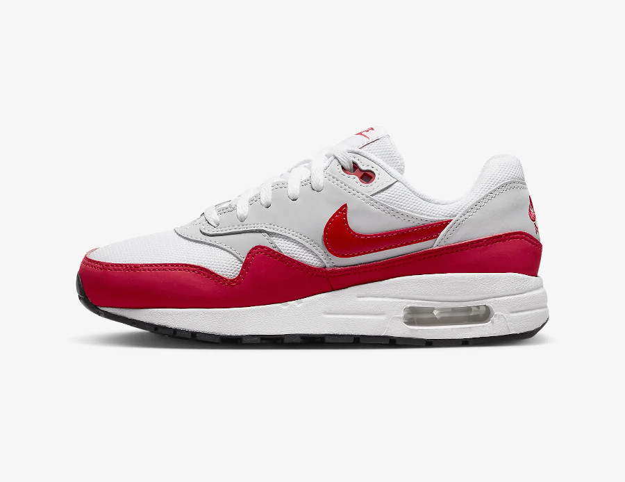 Nike Air Max 1 rouge grise et blanche (4)