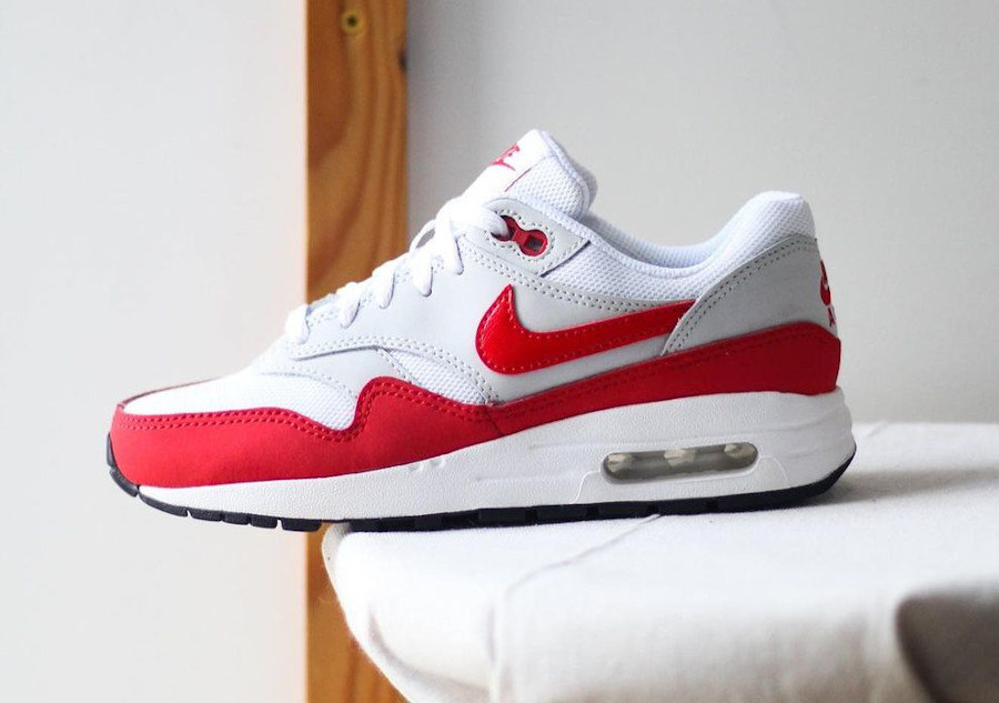 Nike Air Max 1 rouge grise et blanche (8)