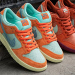 Nike SB Dunk Low Pro PRM Orange Emerald Rise Noise Aqua