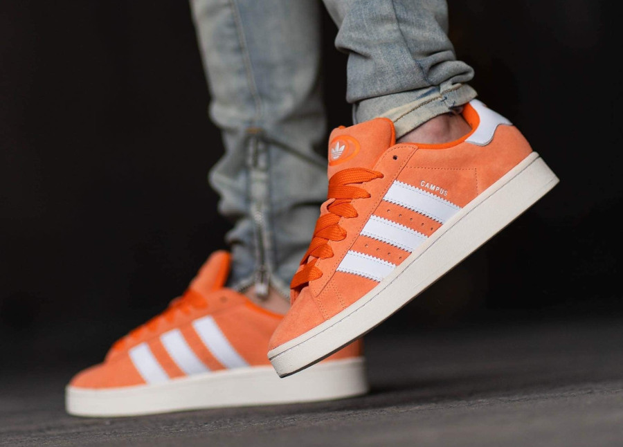 adidas Campus 00s orange on feet GY9474