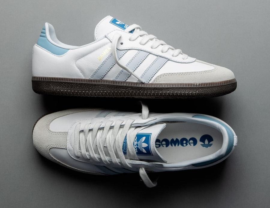 adidas Samba OG 'Interrail' Core White Halo Blue Gum ID2055