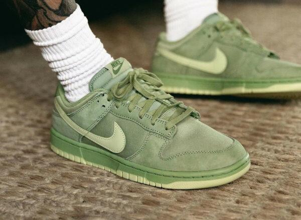 Nike Dunk Low Oil Green Olive Aura on feet (FB8895-300)