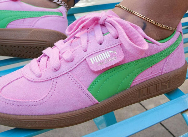 Puma Palermo Pink Delight Rose on feet 397549-01