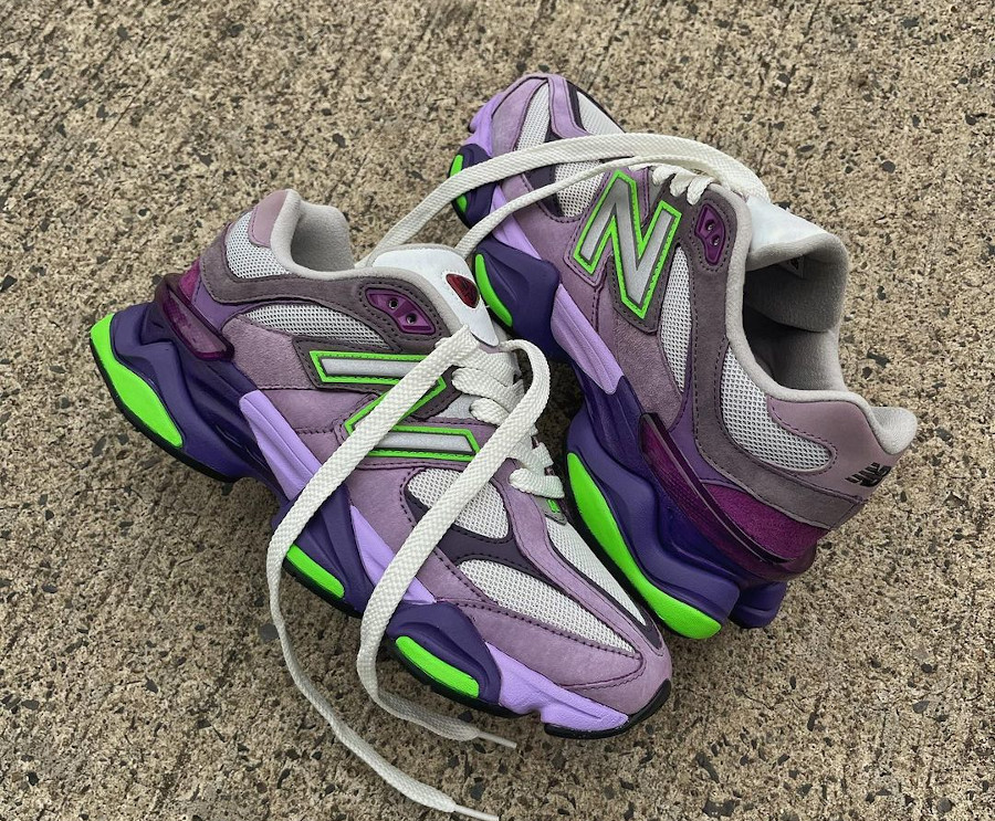 New Balance 9060 violette et vert fluo (5)