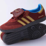 adidas Samba WB bordeaux et jaune (2)