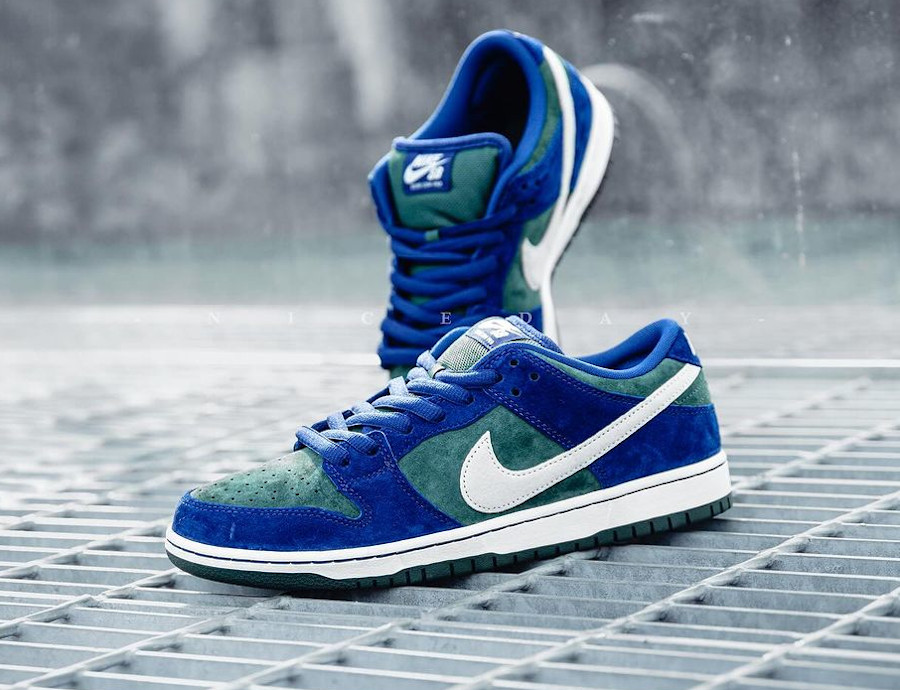 Nike Dunk Low Pro SB en suède bleu et vert 2024 (3)