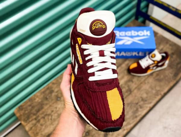 Reebok Classic Leather Pump bordeaux et jaune (2)