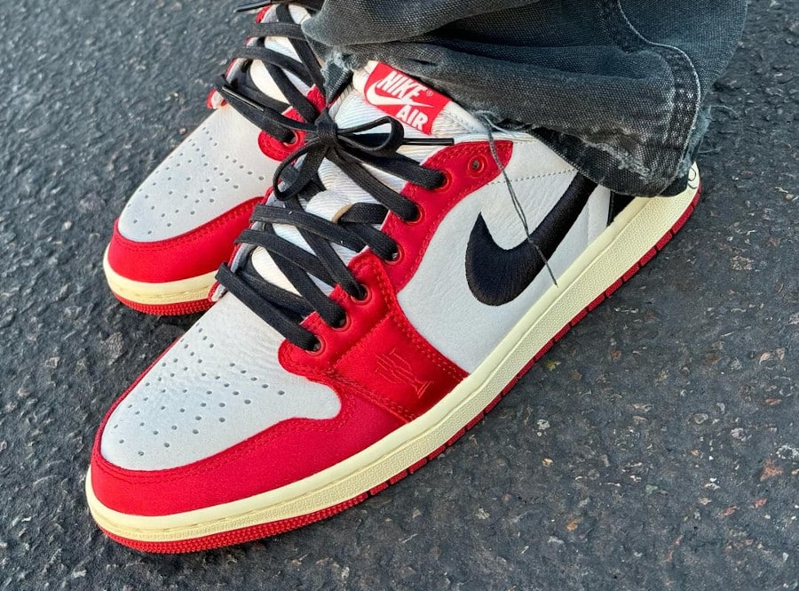 Trophy Room x AJ1 Low OG Satinée Sail Varsity Red