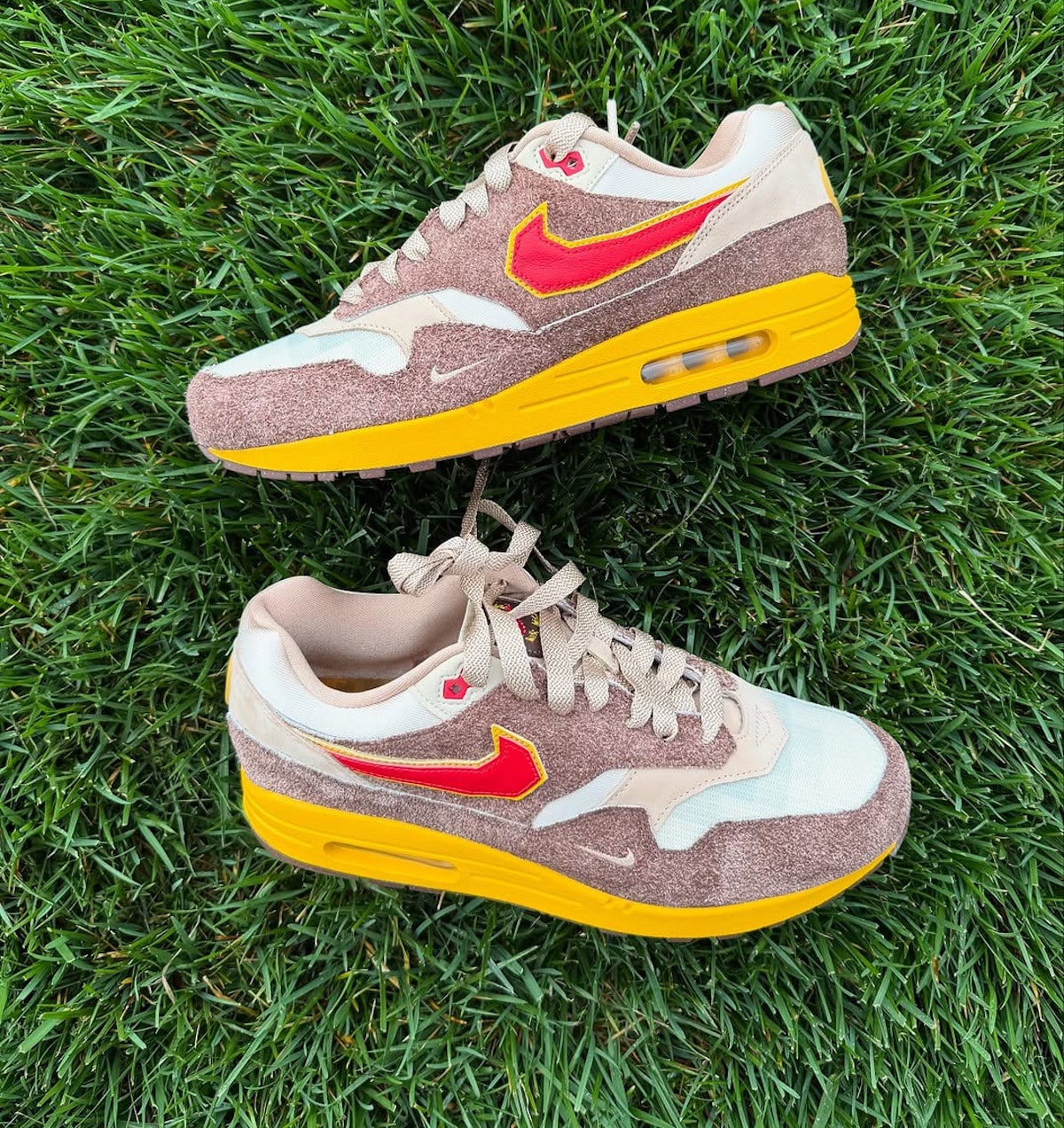 Nike Air Max 1 Low Poly marron beige et rouge (8)