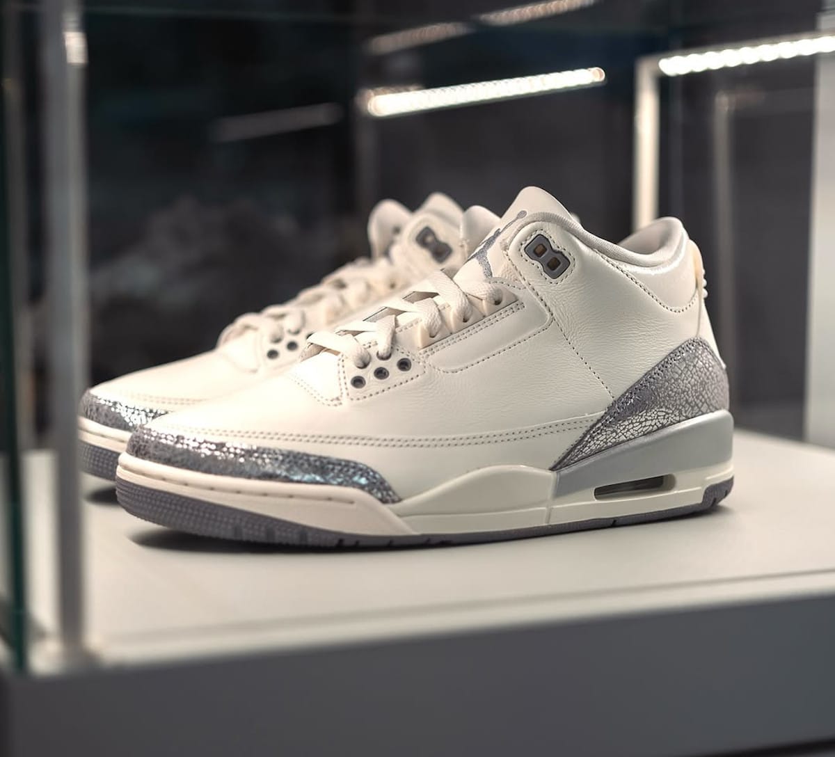 Air Jordan 3 beige et imprimé éléphant argenté CK9246-100 (1)