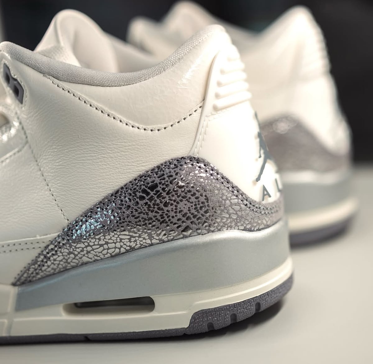 Air Jordan 3 beige et imprimé éléphant argenté CK9246-100 (2)