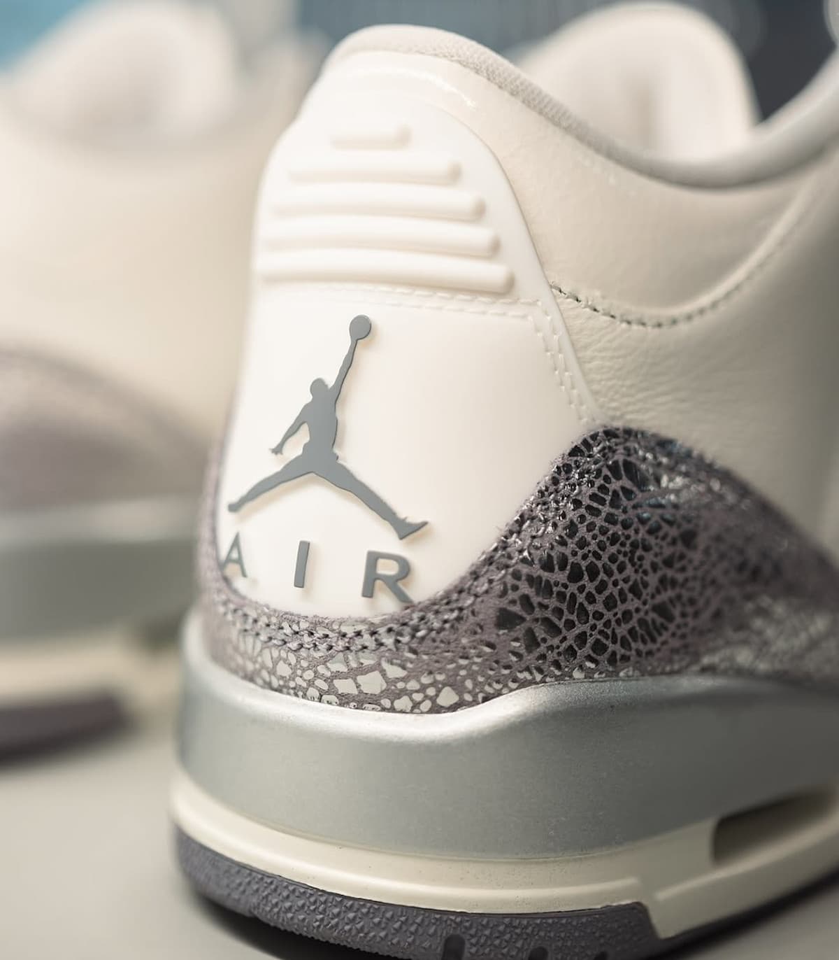 Air Jordan 3 beige et imprimé éléphant argenté CK9246-100 (4)