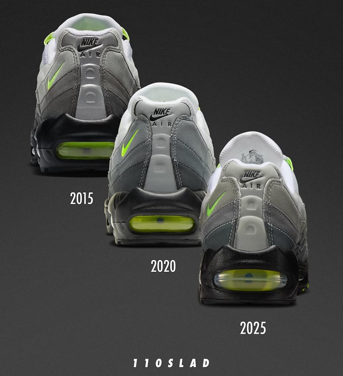 Comparaison AM95 Neon 2025 vs 2020 vs 2015 (4)