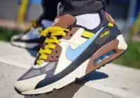 Nike Air Max 90 Drift Bleu Ciel Marron beige FB2877-101 (couv)