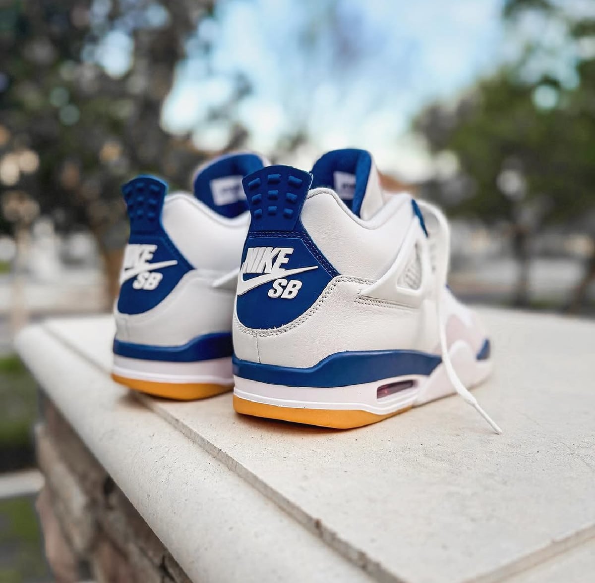 Nike SB Air Jordan 4 blanc et bleu marine DR5415-100 (3)
