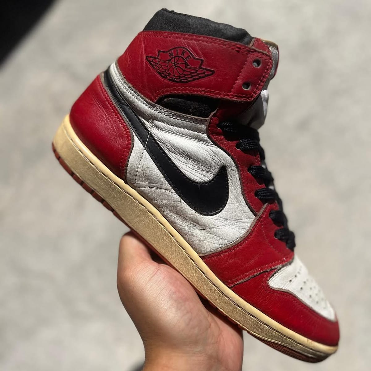 Prototype de la Air Jordan 1 Chicago de 1984 ou 1985