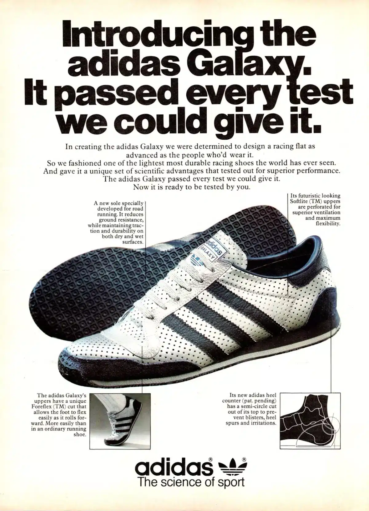 Publicité adidas Galaxy de 1979