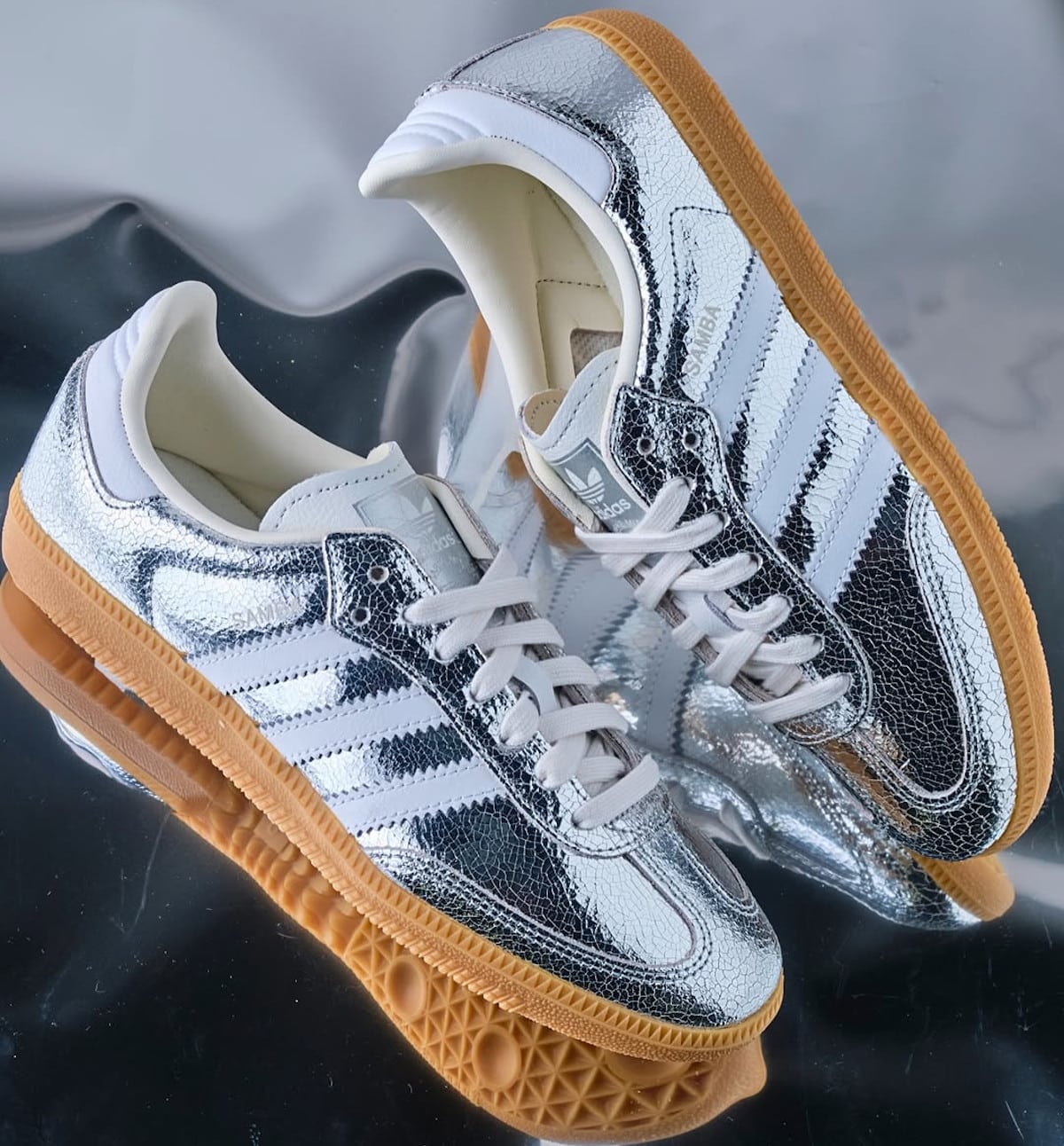 adidas Samba OG cuir métallique fissuré