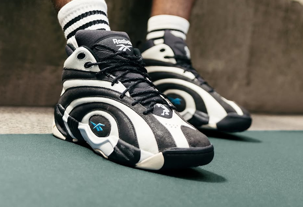 Reebok Shaqnosis craquelée noire et blanc cassé 100230334 (couv)