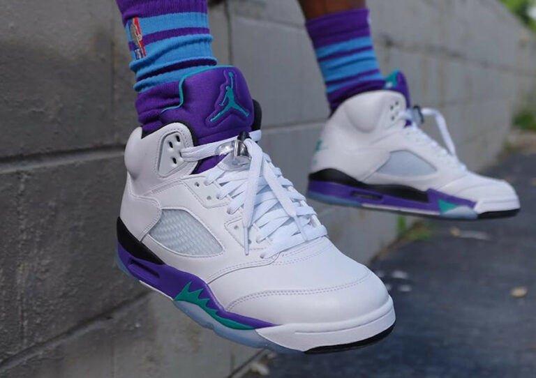 Air Jordan 5 Retro Grape 2025 on feet HQ7978-100 (couv)