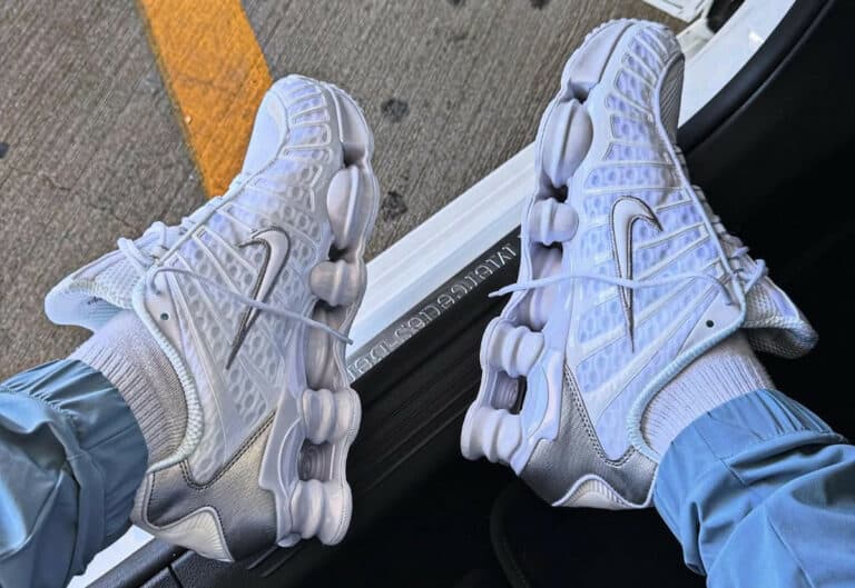 Nike shox TL White Metallic Silver 2025 AV3595-100 (couv)