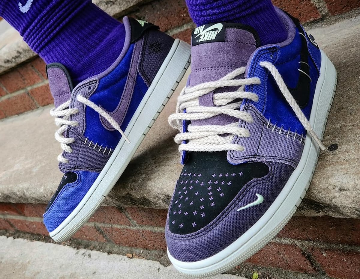 Zion Williamson x Air Jordan 1 Low Voodoo Alternate on feet IH2309-500 (couv)