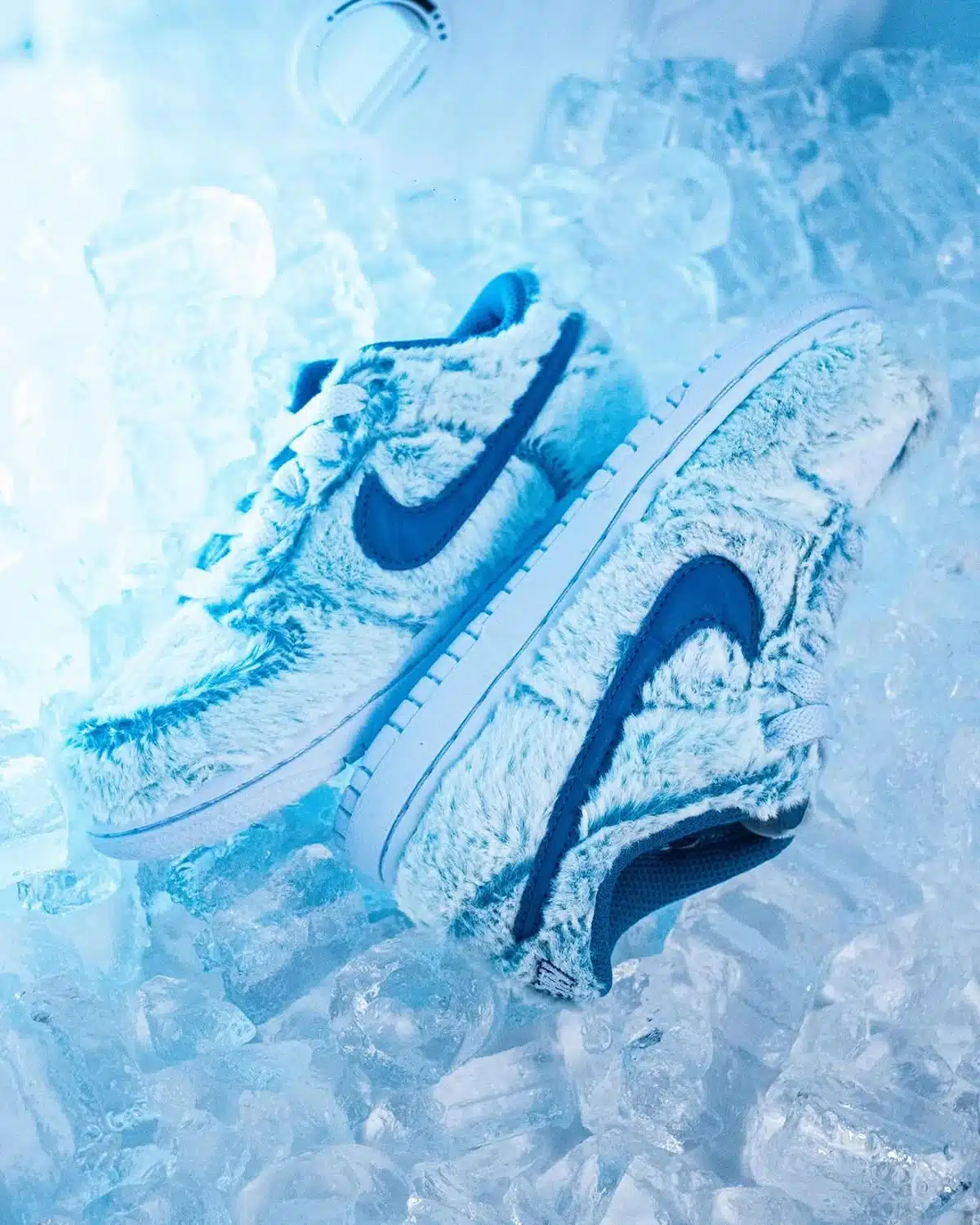 Nike Dunk Low fourrure blanche et bleue IM7170-441 (3)