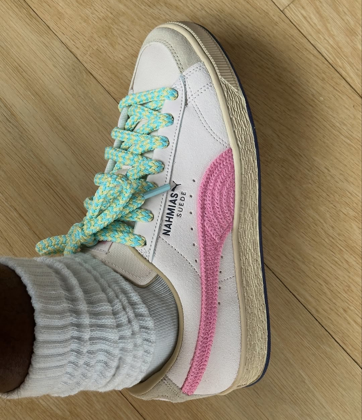 Puma Suede Nahmias beige et rose 407027-01 (2)