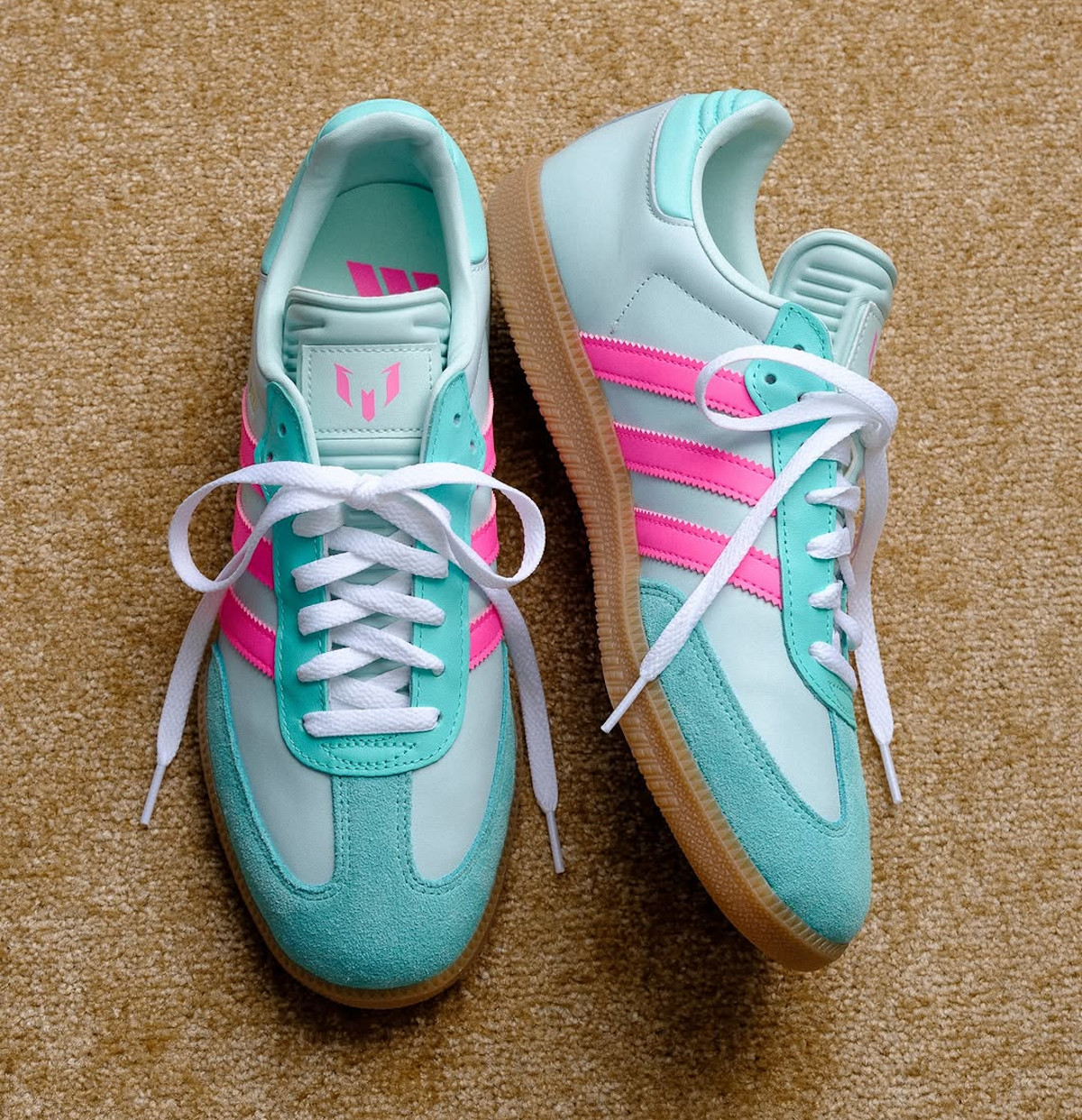 adidas Samba Messi Mint Pink Vert pastel et rose KI8505 (2)