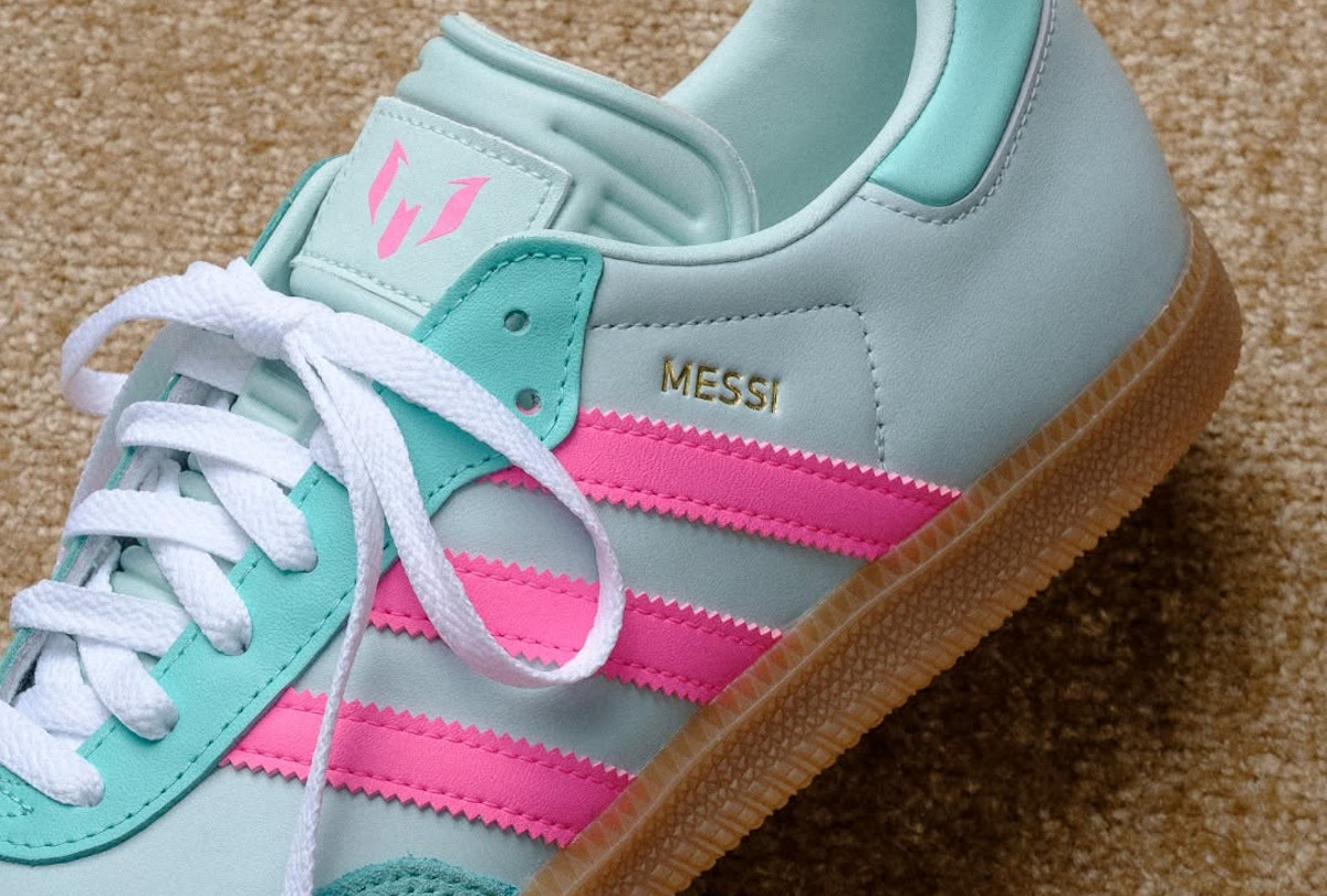 adidas Samba Messi Mint Pink Vert pastel et rose KI8505 (couv)