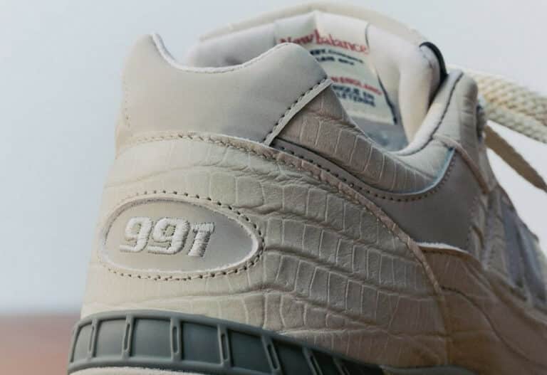 New Balance 991 Cream Croco made in UK sortie M991CR1 (couv)