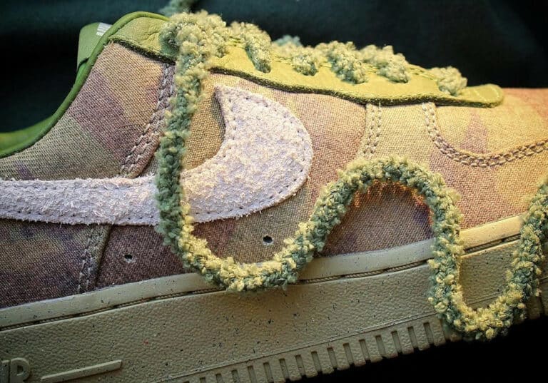 Toile camouflage Wheatgrass et virgule daim blanc AF1 Low Asparagus (couv)