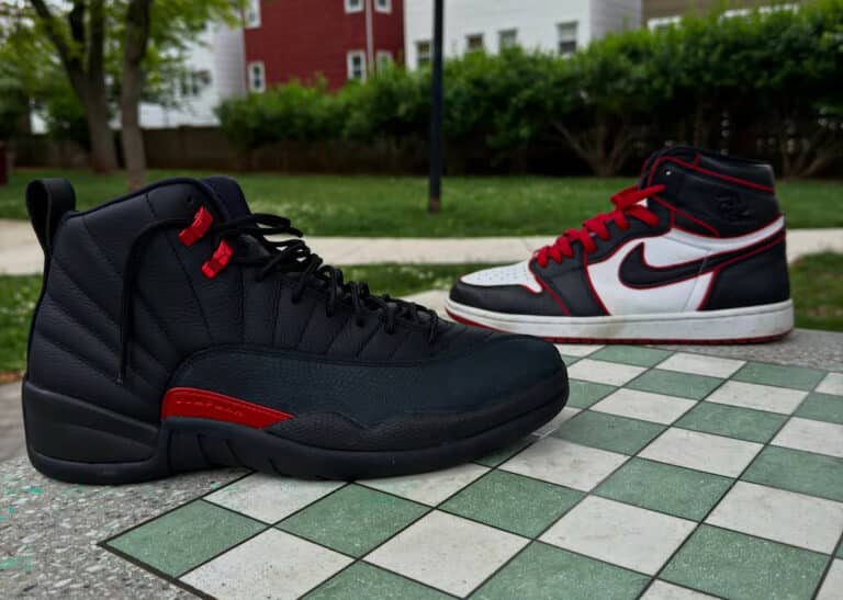 Air Jordan 12 Bloodline vs Jordan 1 Retro High OG Bloodline (couv)