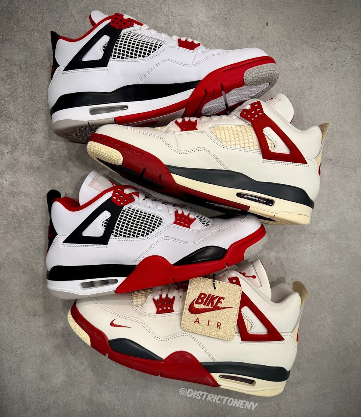 Air Jordan 4 Brick after Brick vs Air Jordan 4 OG Fire Red (2)