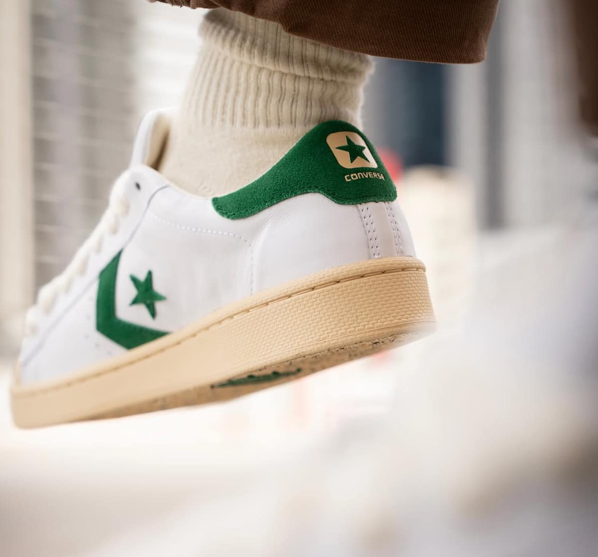 Converse Pro Leather Low blanche et verte 2026 (1)