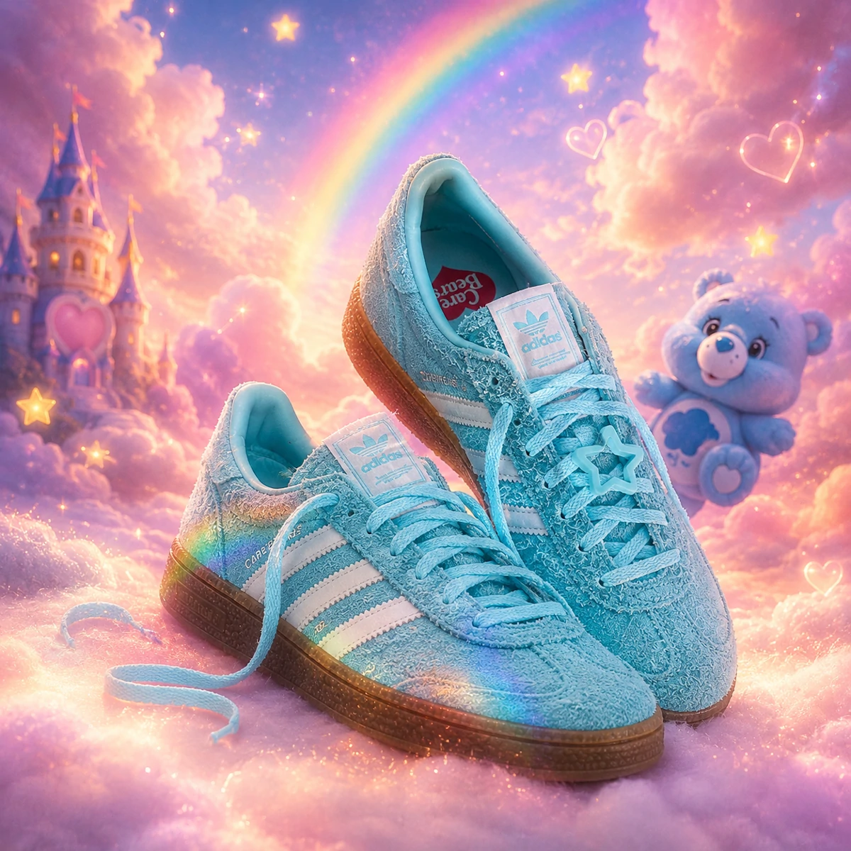 Bisounours x adidas Handball Spezial Bliss Blue femme KK4933 (1)