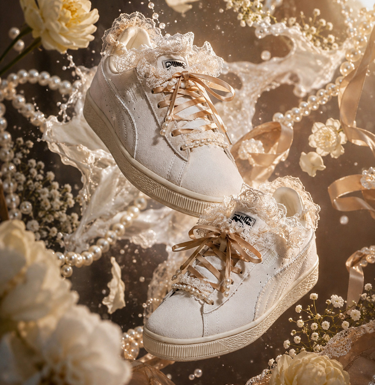 Puma Suede Bloom blanche 408330-01