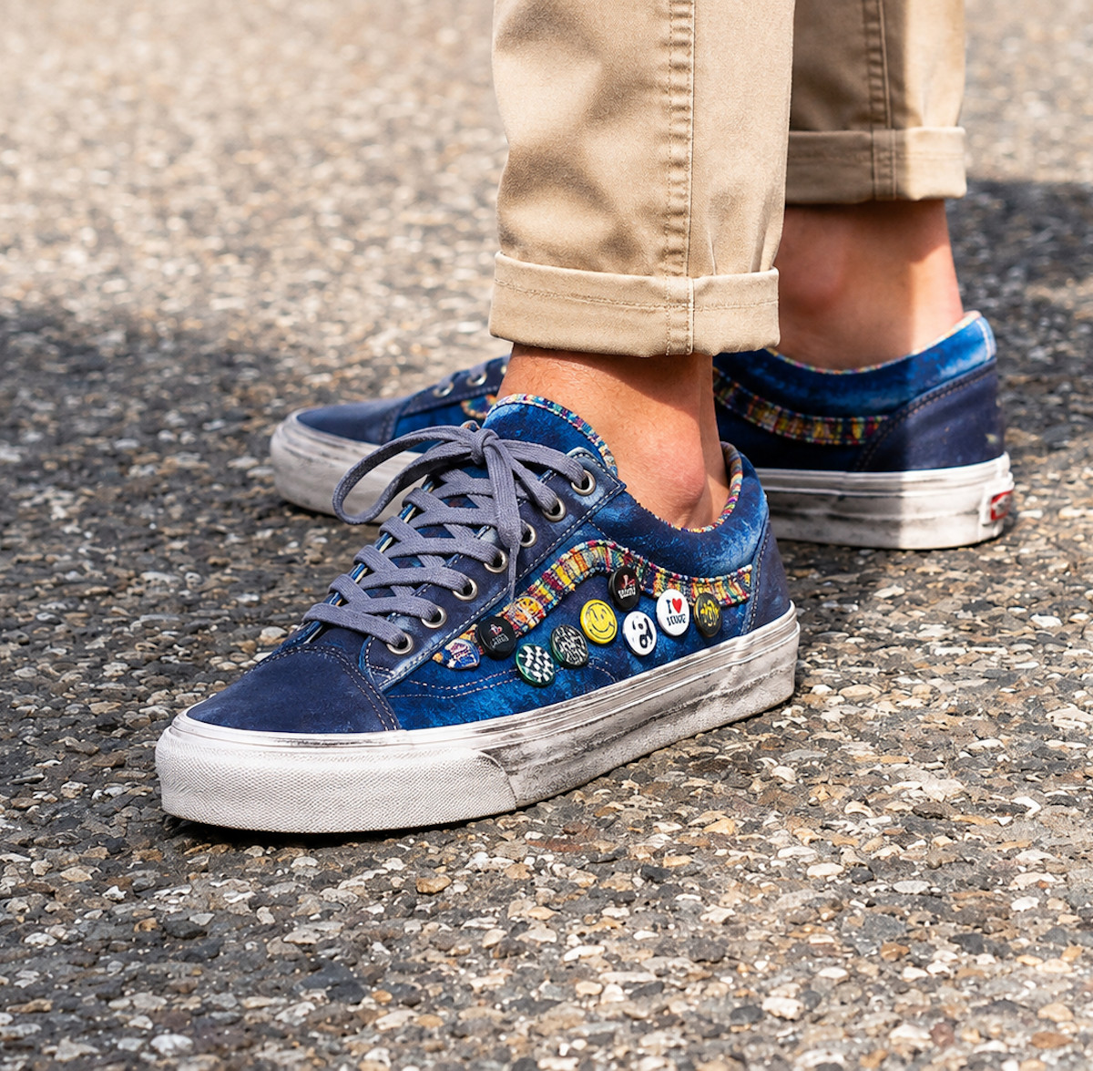 Vans Old Skool 36 LX Souvenir Navy on feet VN000E8VNVY (1)